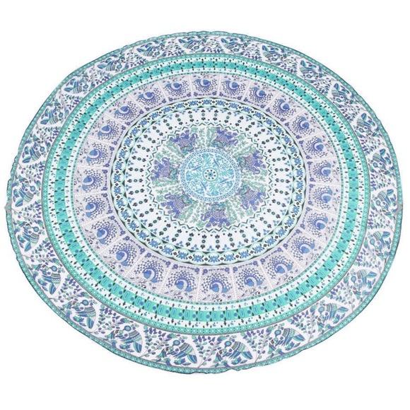 Host Pick! 🎉 Bohemian Beach Throw, Tablecloth & Cover in One Blue Combo & Teal - Picture 4 of 16